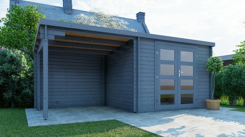Log cabin with porch - cabin,